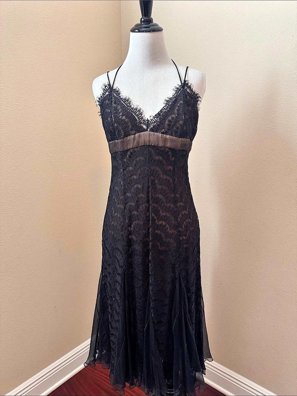 Black Lace Maxi Dress Like New